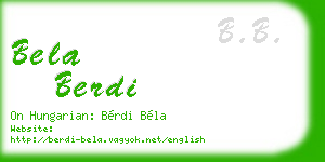bela berdi business card